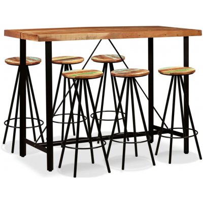 Barový set 7 kusů masivní akáciové a recyklované dřevo - 11461.275134 – Hledejceny.cz