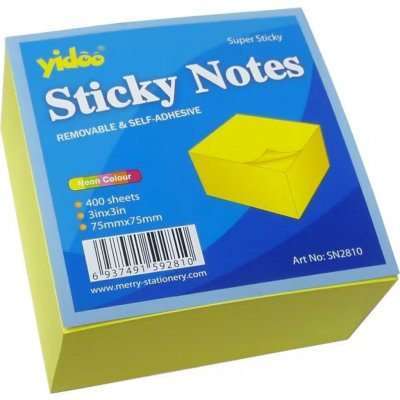 Lepicí blok Y 75x75/400l neon žlutý – Hledejceny.cz
