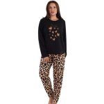 Černé i hnědé s tygřím vzorem pro plnoštíhlé ženyé se srdíčky 1B1874 černé – Zboží Dáma