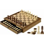 Dřevěné magnetické šachy a dáma 2v1 s úložnými zásuvkami, 38 cm – Sleviste.cz