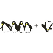 U Foťáka Samolepka na zeď tučňáci 58x16cm