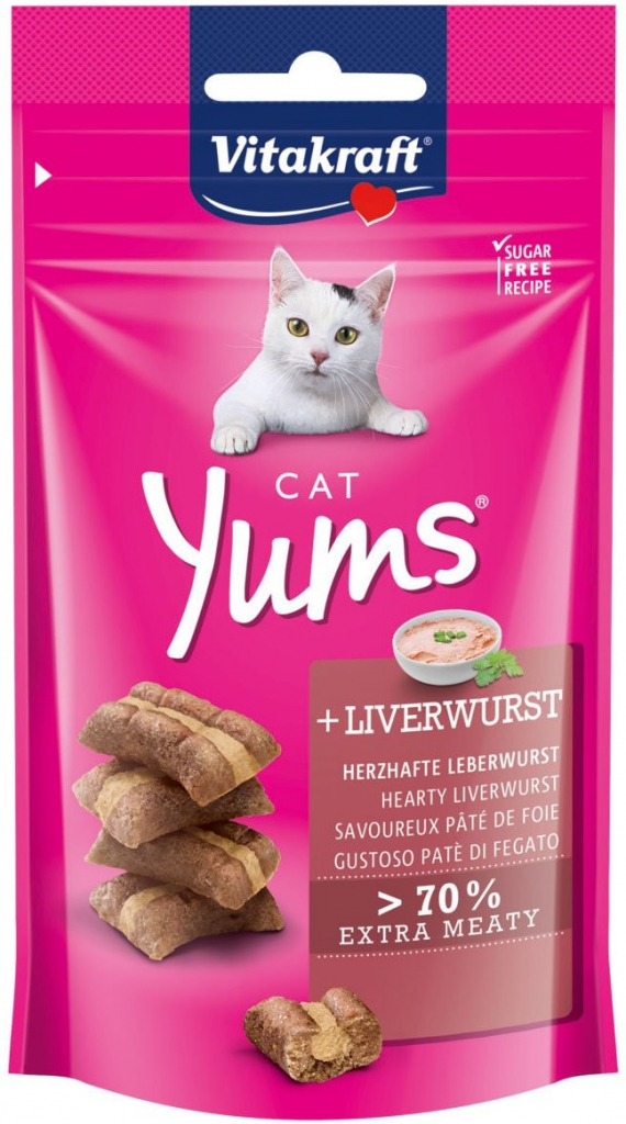 Vitakraft Cat Yums Leberwurst s podílem jitrnice 9 x 40 g