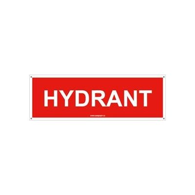 Hydrant text - bezpečnostní tabulka s dírkami, plast 2 mm 150x50 mm – Zboží Mobilmania