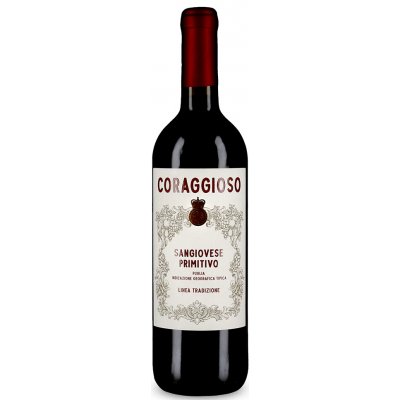Coraggioso Sangiovese Primitivo 2025 Červené sametově měkké 12% 0,75 l (holá láhev) – Hledejceny.cz