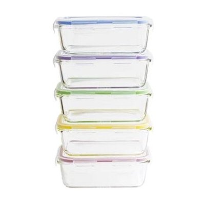 Pebbly PKV-5SRB Sada skleněných dóz s víkem – Zboží Dáma