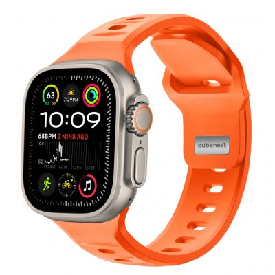CubeNest Premium Silikon Sport na Apple Watch 42/44/45/Ultra 49 mm oranžový B01R001LOR – Sleviste.cz