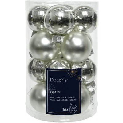 Decoris Ozdoby 3,5 cm 16 ks stříbrné 16 ks – Hledejceny.cz