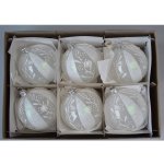 Skleněné vánoční ozdoby koule bílé průhledné Slezská tvorba – Zboží Dáma