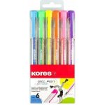 Kores K11 Pen Neon sada 6 neonových barev modrá zelená oranžová žlutá růžová fialová) – Hledejceny.cz