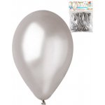 GEMAR Balónky nafukovací 26 cm metalické stříbrné set – Hledejceny.cz