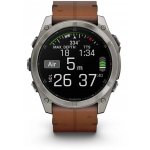 Garmin Fenix 8 AMOLED 51mm Sapphire Titanium Black/Chestnut Leather Strap 010-02905-40 – Zboží Živě