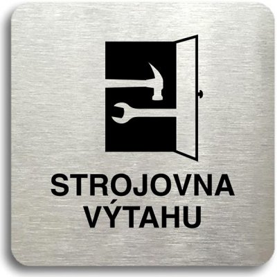 Accept Piktogram "strojovna výtahu" (80 × 80 mm) (stříbrná tabulka - černý tisk bez rámečku) – Zbozi.Blesk.cz