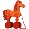 Dřevěná hračka Fauna Toys tahací z masivu koník