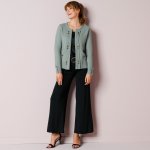 Blancheporte Široké úpletové kalhoty černé – Zboží Dáma