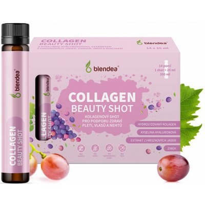 Blendea Collagen Beauty Shot s kyselinou hyaluronovou a zinkem 14 x 25 ml – Hledejceny.cz