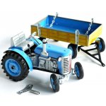 Kovap Traktor Zetor s valníkem modrý na klíček – Zboží Mobilmania