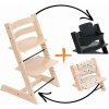 Jídelní židlička Stokke Zvýhodněný set Tripp Trapp Natural + Polstrování Disney Signature + Baby set Black