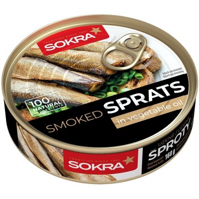 Sokra Šproty uzené v rostlinném oleji 160 g – Zboží Dáma