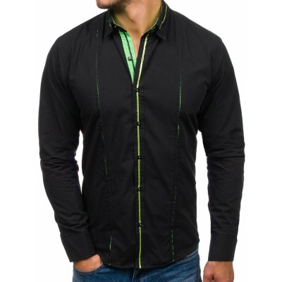 Bolf 2964 Černo-zelená pánská elegantní košile s dlouhým rukávem – Hledejceny.cz