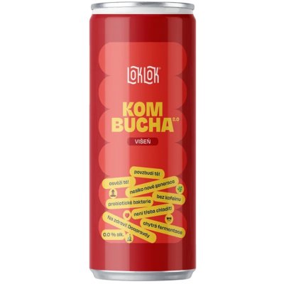 LokLok Kombucha Višeň plechovka 330 ml – Zboží Dáma