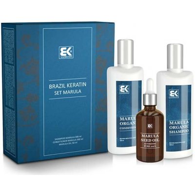 BK Brazil Keratin Marula Shampoo 300 ml + Conditioner 300 ml + Marula Oil 50 ml dárková sada – Zboží Mobilmania