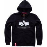 Alpha Industries mikina BASIC ZIP HOODY black – Zboží Mobilmania