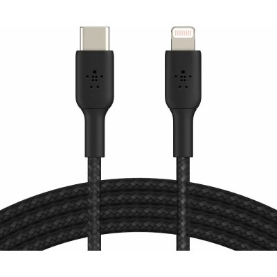 Belkin CAA004bt1MBK oplétaný USB-C - Lightning, 1m, černý – Zbozi.Blesk.cz