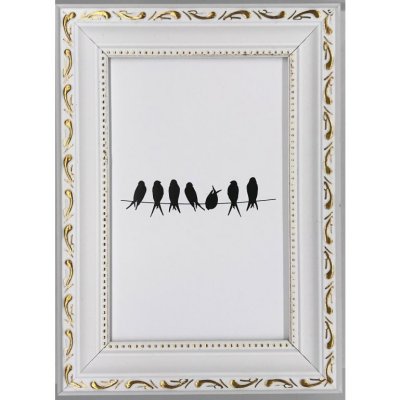 Bondecor Fotorám - plastový strukturovaný, lišta 2035, bílozlatý Velikost: 30x40 – Zboží Živě