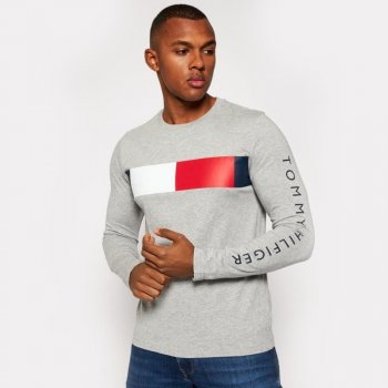 Tommy Hilfiger pánské šedé tričko s dlouhým rukávem PG5 od 1 112 Kč -  Heureka.cz