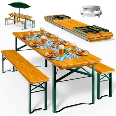 Casaria Pivní set KLASIK, 170cm, přírodní hnědá 100048 – Hledejceny.cz