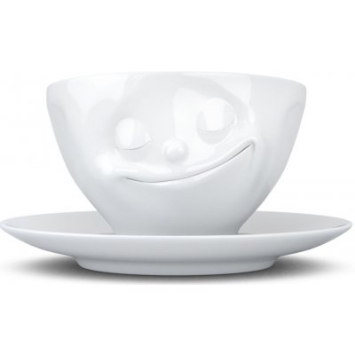 58products Bílý porcelánový šálek na kávu Happy 200 ml