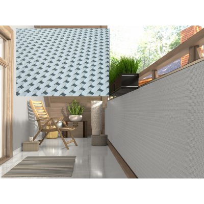 MyBestHome Balkonová ratanová zástěna MALMO, světle šedá/tmavě šedá, 100 cm 1300 g/m2 100x200 cm – Zboží Mobilmania