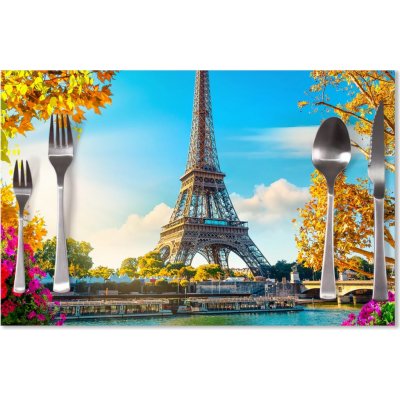 Sablio Prostírání Paříž Eifellova věž Flowers 40x30cm – Zboží Mobilmania