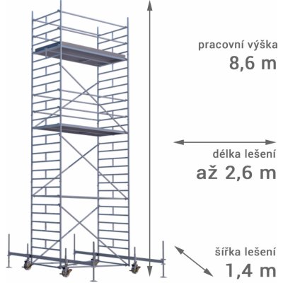 Lešení RUX MOBILO 1400 8,6 m 210 cm