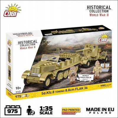 COBI 3143 World War II Německé polopásové vozidlo Sd.Kfz. 8 & dělo 8,8 cm FlaK 36 1:35 – Hledejceny.cz