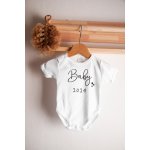 Černá na bílé bodyčko LÁSKA krátký rukáv – Zboží Mobilmania