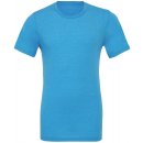 Nemačkavé žíhané tričko Bella Canvas Azurově modrá žíhaná