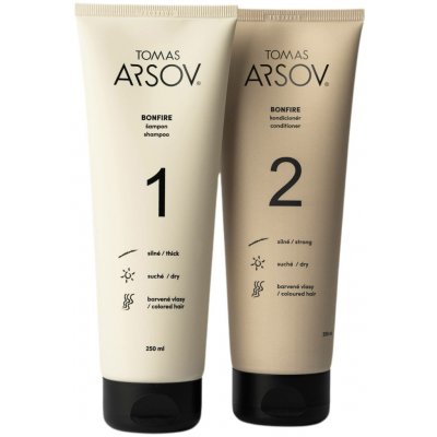 Tomas Arsov BONFIRE šampon 250 ml + oplachový kondicionér 250 ml set – Sleviste.cz
