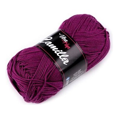 Bavlněná pletací příze Camilla (50g) varianta fuchsiová tmavá – Zboží Mobilmania