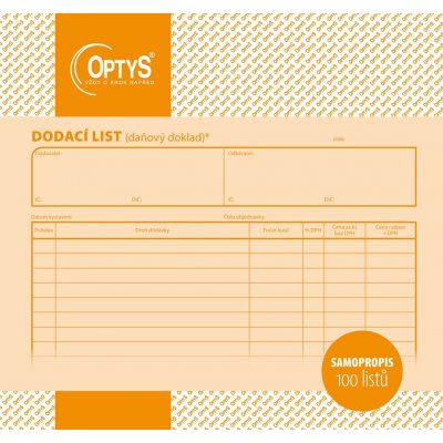 Optys 1079 Dodací list 20 x 21cm – Zboží Dáma
