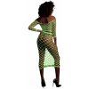 Dámské erotické šaty Ouch! Glow in the Dark Long Sleeve Crop Top and Long Skirt Neon Green
