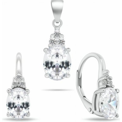 Brilio Silver Stříbrný set šperků s kubickými zirkony SET293W (náušnice, přívěsek) – Hledejceny.cz