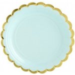 PartyDeco TALÍŘE zelené zlatý okraj 18cm – Sleviste.cz