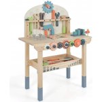 Costway Dětský dřevěný pracovní ponk s doplňky – Zbozi.Blesk.cz