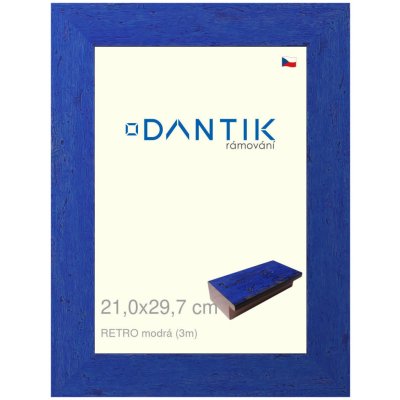 DANTIK rámeček 21x29,7 | RETRO modrá (Sklo Čiré) – Zboží Živě