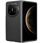 Textury plastový kryt s umělou kůží na Huawei Mate X6 - černý – Sleviste.cz