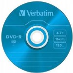 Verbatim DVD-R 4,7GB 16x, Advanced AZO+, slimbox, 5ks (43557) – Zboží Živě