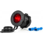 Vodotěsná zásuvka do autozapalovače s ČERVENÝM LED podsvícením 12/24V AMIO-04219, , ,