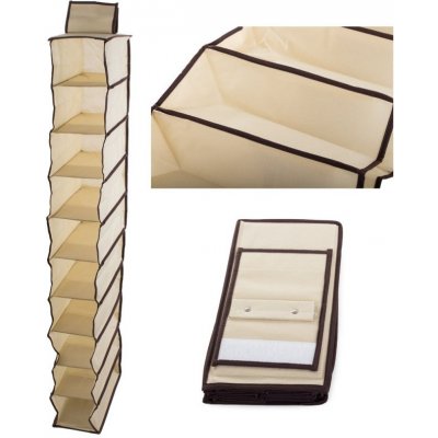 Verk 01337 Závěsný organizér s 10 přihrádkami 30x15x120cm béžová – Hledejceny.cz
