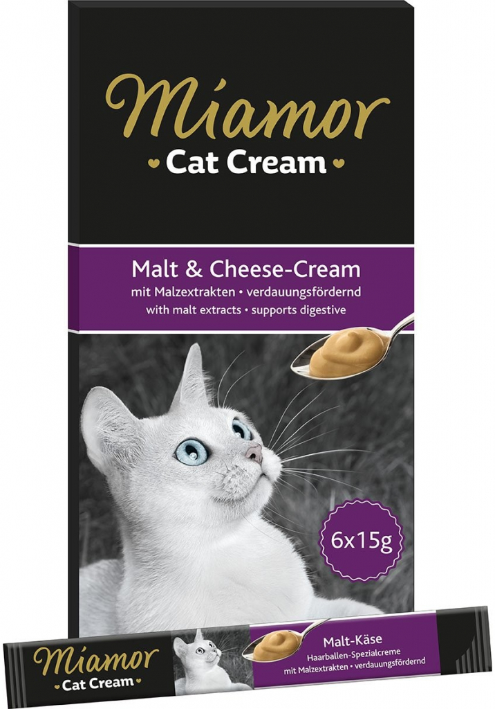 Miamor Cat Snack Cream Malt se sýrem 6 x 15 g